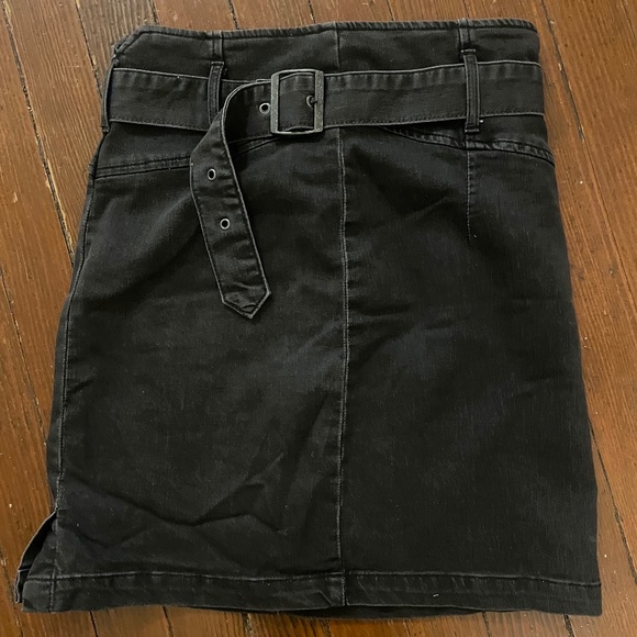 Free People Black Denim Skirt with Removable Belt, 10 - Picture 1 of 4
